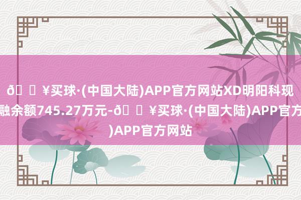 🔥买球·(中国大陆)APP官方网站XD明阳科现时两融余额745.27万元-🔥买球·(中国大陆)APP官方网站