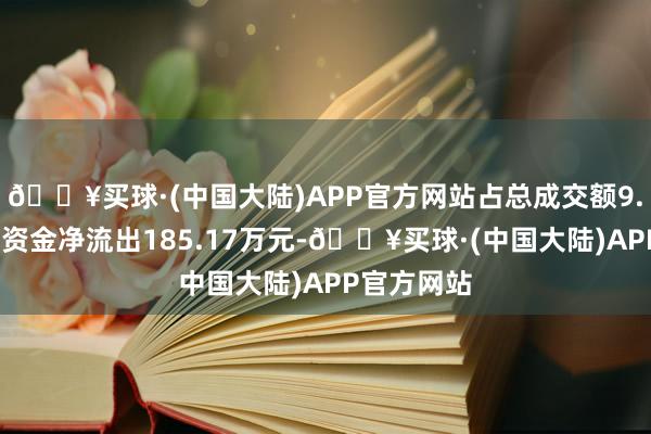 🔥买球·(中国大陆)APP官方网站占总成交额9.2%；游资资金净流出185.17万元-🔥买球·(中国大陆)APP官方网站