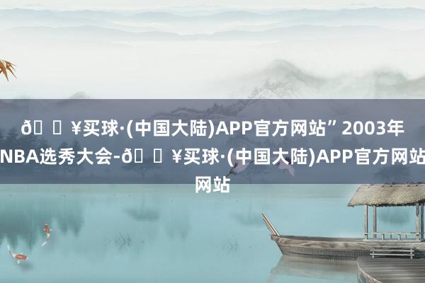 🔥买球·(中国大陆)APP官方网站”2003年NBA选秀大会-🔥买球·(中国大陆)APP官方网站