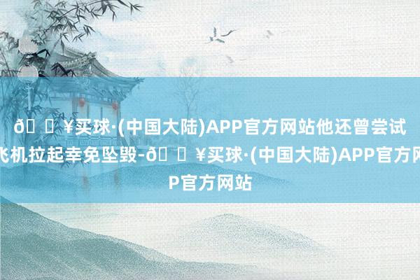 🔥买球·(中国大陆)APP官方网站他还曾尝试将飞机拉起幸免坠毁-🔥买球·(中国大陆)APP官方网站