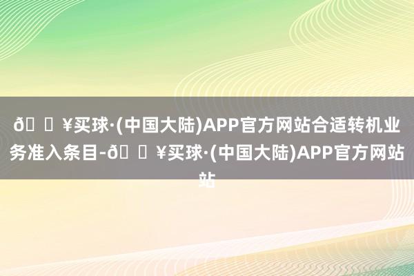 🔥买球·(中国大陆)APP官方网站合适转机业务准入条目-🔥买球·(中国大陆)APP官方网站